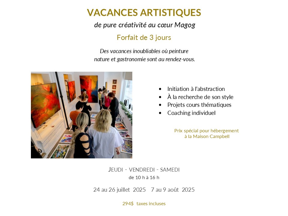 Annonce des vacances artistiques